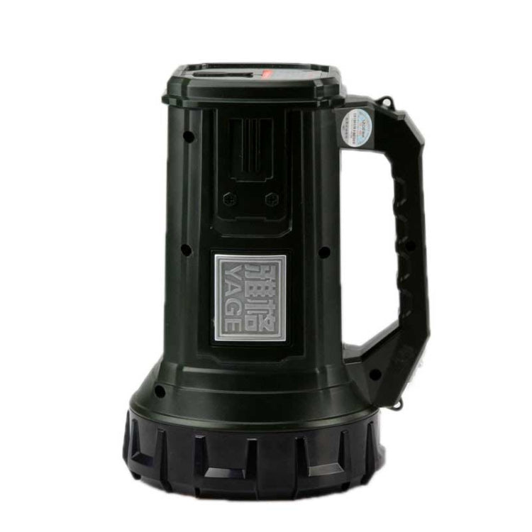 YAGE 5701 10W LED Strong Light Long-Range Searchlight Outdoor Lighting Rechargeable Flashlight, CN Plug(Ink Green)