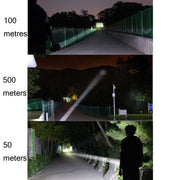 YAGE 5701 10W LED Strong Light Long-Range Searchlight Outdoor Lighting Rechargeable Flashlight, CN Plug(Ink Green)