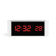 Home LED Mirror Multifunction Electronic Clock Mirror Clock Household Thermometer(Red Word)