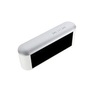 Home LED Mirror Multifunction Electronic Clock Mirror Clock Household Thermometer(White Word)