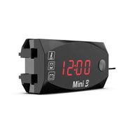 Voltage Clock And Temperature 3 In 1 LED Electronic Meter Large-Screen Digital Display Water-resistant And Dustproof Voltmeter(Red Light)