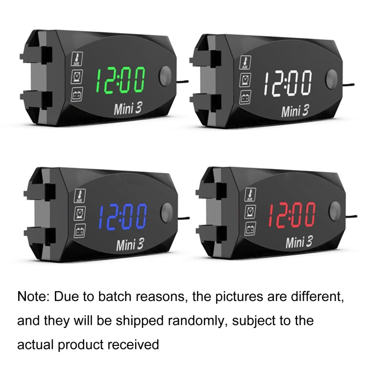 Voltage Clock And Temperature 3 In 1 LED Electronic Meter Large-Screen Digital Display Water-resistant And Dustproof Voltmeter(Red Light)