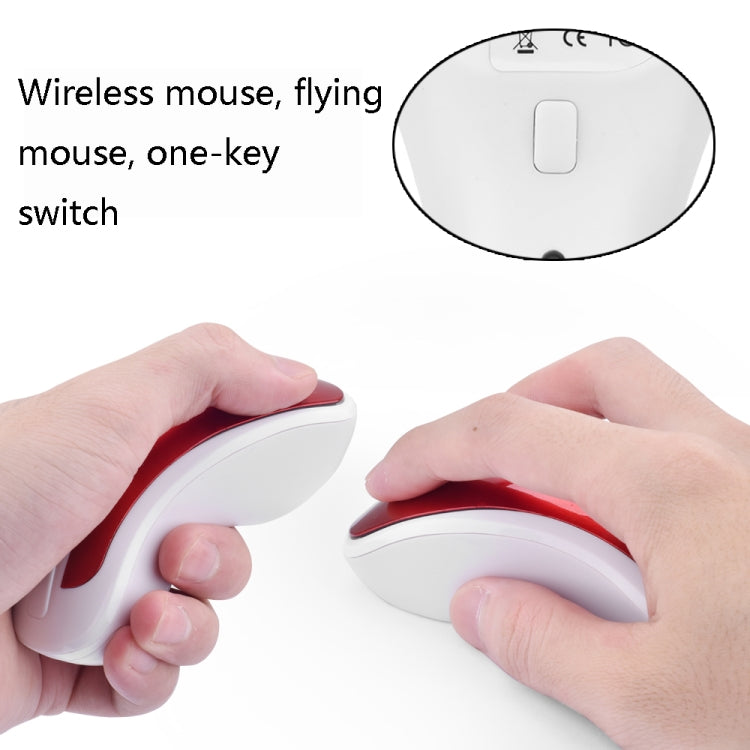 PR-01 1600 DPI 7 Keys Flying Squirrel Wireless Mouse 2.4G Gyroscope Game Mouse(White Red)