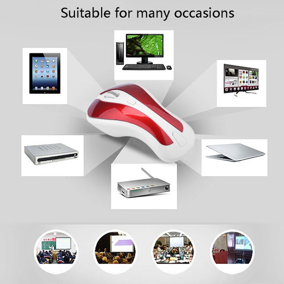 PR-01 1600 DPI 7 Keys Flying Squirrel Wireless Mouse 2.4G Gyroscope Game Mouse(Black Red)