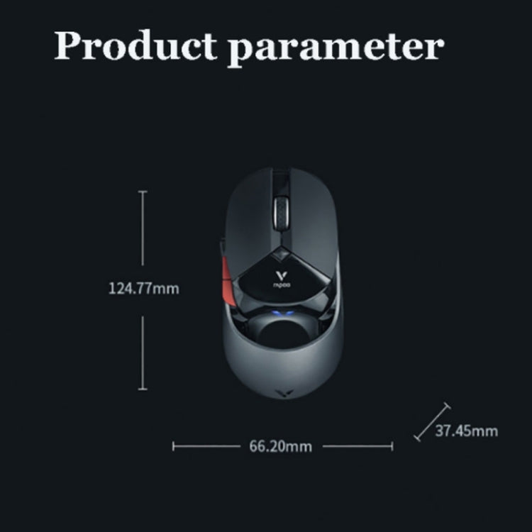 Rapoo VT960 1600 DPI 7 Keys Dual Mode Macro Programmable Symphony RGB Backlit Wireless Gaming Mouse(Black)