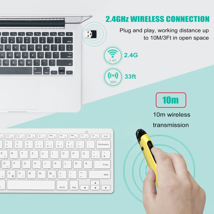 PR-A19 2.4GHz Wireless Charging Bluetooth Mouse Pen Type Shining Quiet Mouse(Blue)