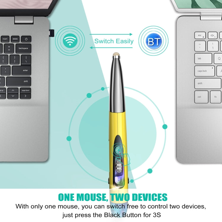 PR-A19 2.4GHz Wireless Charging Bluetooth Mouse Pen Type Shining Quiet Mouse(Green)
