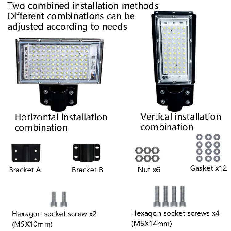 50W LED Water-resistant Road Lighting Courtyard Floodlight(Warm White Light)
