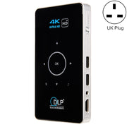 C6 1G+8G Android System Intelligent DLP HD Mini Projector Portable Home Mobile Phone Projector， UK Plug (Black)