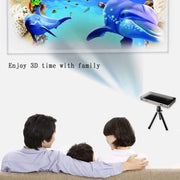 C6 1G+8G Android System Intelligent DLP HD Mini Projector Portable Home Mobile Phone Projector， AU Plug (Black)