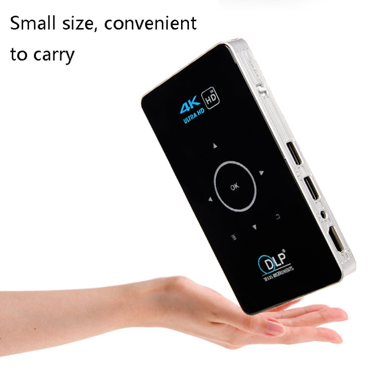 C6 2GB+32GB Android Smart DLP HD Projector Mini Wireless Projector, UK Plug (White)