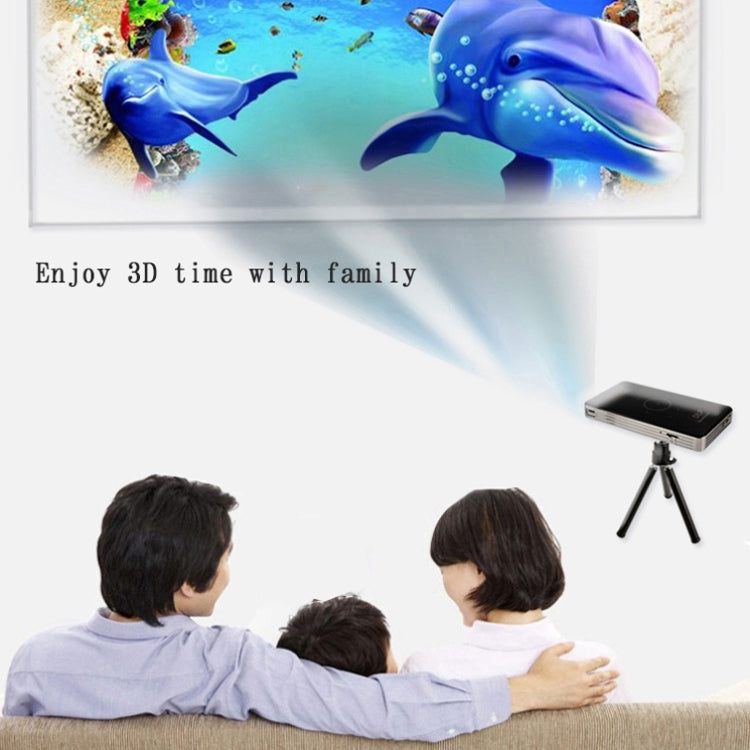 C6 2GB+32GB Android Smart DLP HD Projector Mini Wireless Projector, UK Plug (White)