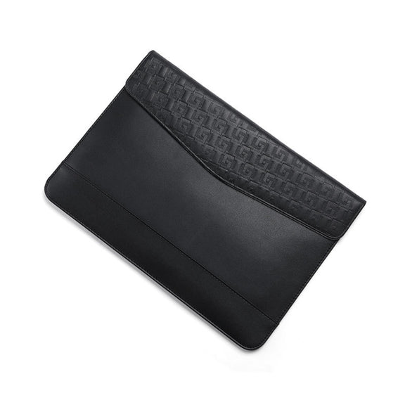 Horizontal  Embossed Notebook Liner Bag Ultra-Thin Magnetic Holster, Applicable Model: 14-15 inch( Black)