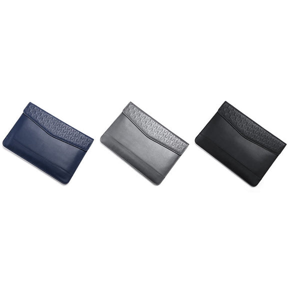 Horizontal  Embossed Notebook Liner Bag Ultra-Thin Magnetic Holster, Applicable Model: 14-15 inch( Black)