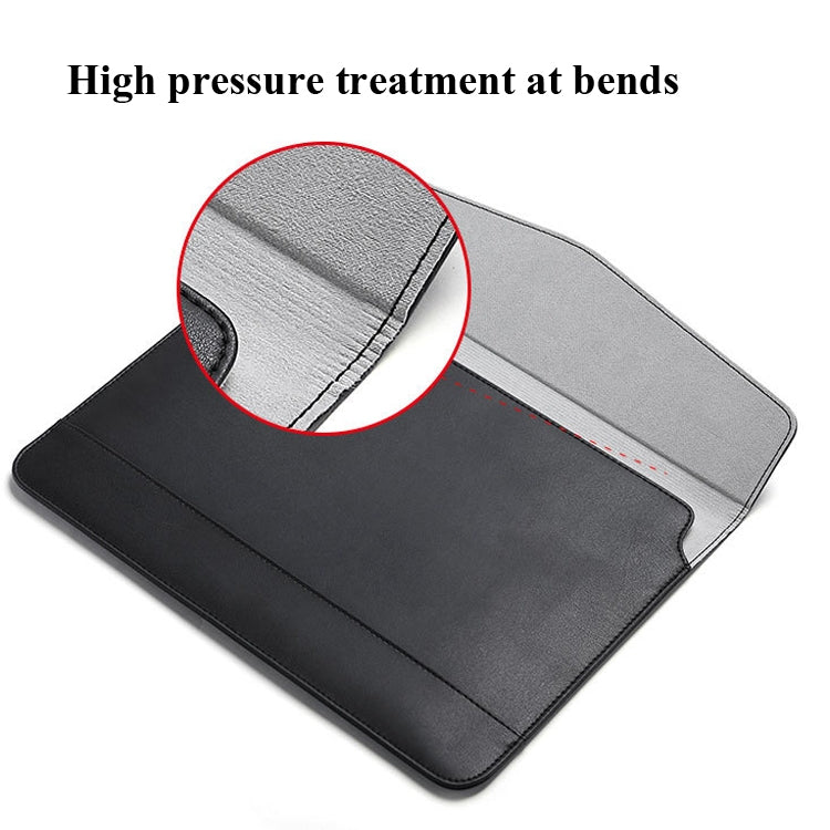 Horizontal  Embossed Notebook Liner Bag Ultra-Thin Magnetic Holster, Applicable Model: 14-15 inch( Black)