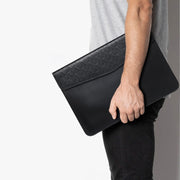 Horizontal  Embossed Notebook Liner Bag Ultra-Thin Magnetic Holster, Applicable Model: 14-15 inch( Black)
