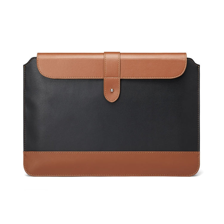 Horizontal Microfiber Color Matching Notebook Liner Bag, Style: Liner Bag (Black + Brown), Applicable Model: 11  -12 Inch
