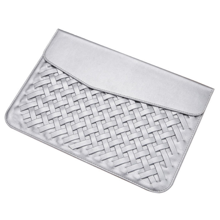 Hand-Woven Computer Bag Notebook Liner Bag, Applicable Model: 12 inch (A1534)(Silver)