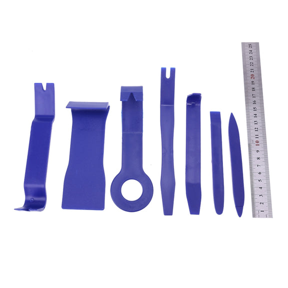 7 PCS Car Audio Conversion Tool DVD Audio Door Panel Disassembly Instrument Panel Disassemble Set Tool(Blue)