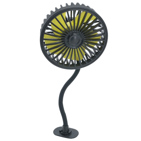 F408 Car Silicone Hose Fan Multi-Angle Adjustment USB Fan(Black)