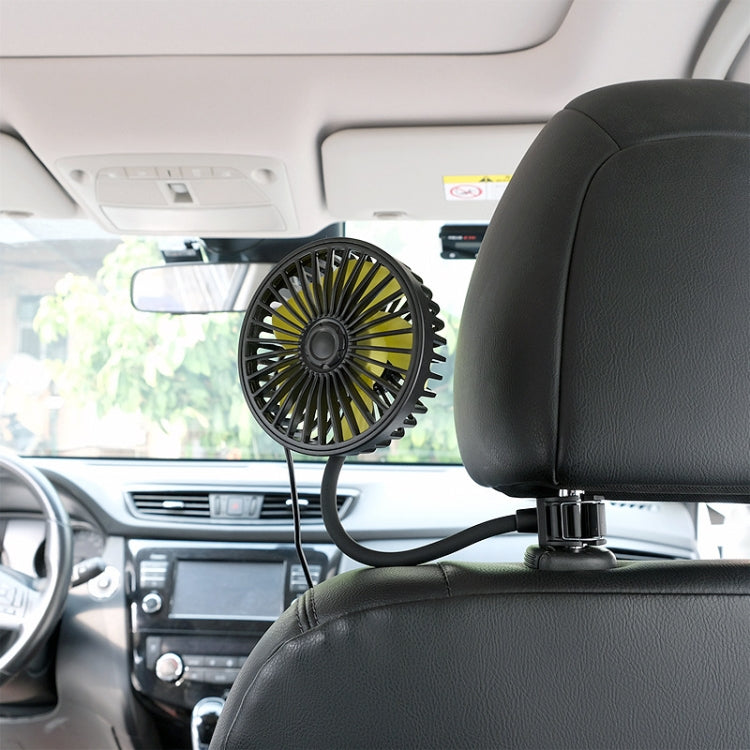 F408 Car Silicone Hose Fan Multi-Angle Adjustment USB Fan(Black)