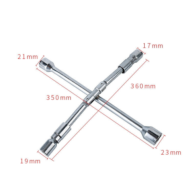 350mm Folding Cross Sleeve Car Tire Wrench, Specification: 17/19/21/23mm