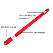 5 PCS Stylus Silicone Protective Case For Apple Pencil 2(Red)