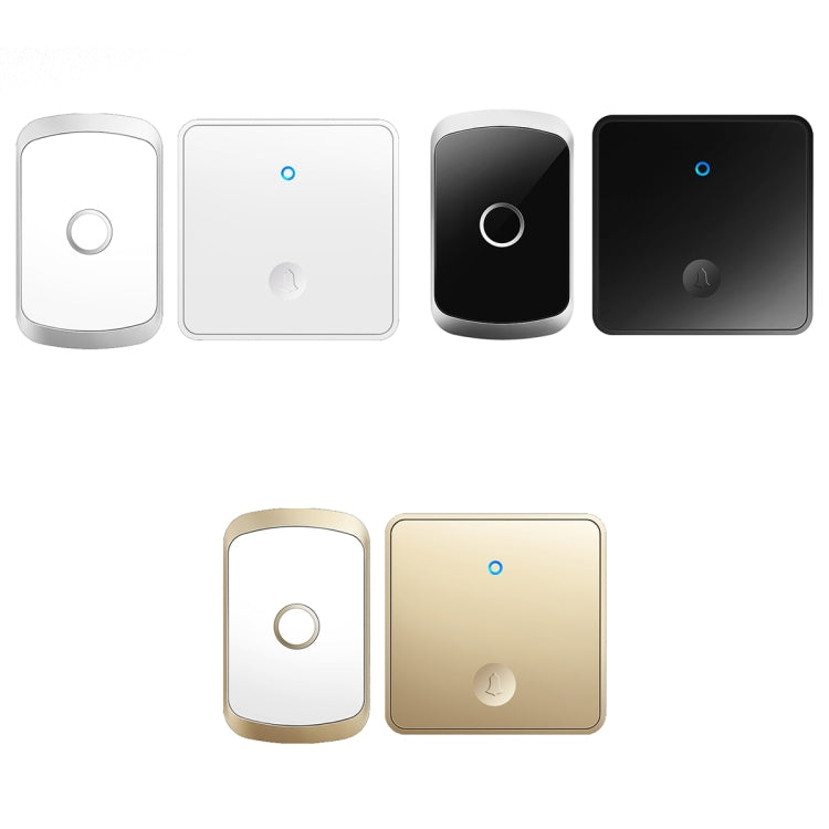 CACAZI FA50 1 For 1 Push-button Self-generating Wireless Doorbell, Plug:UK Plug(White)