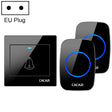CACAZI H10 1 For 2 Home Wireless Music Doorbell without Battery, Plug:EU Plug(Black) - Wireless Doorbell by CACAZI | Online Shopping South Africa | PMC TechLife | Buy Now Pay Later Mobicred