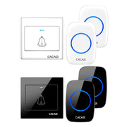 CACAZI H10 1 For 2 Home Wireless Music Doorbell without Battery, Plug:EU Plug(Black)