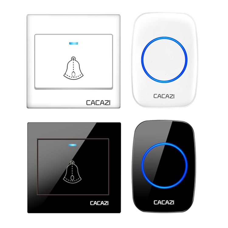 CACAZI H10 1 For 1 Wireless Smart Doorbell without Battery, Plug:US Plug(Black)