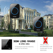 CACAZI H10 1 For 1 Wireless Smart Doorbell without Battery, Plug:US Plug(Black)