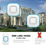 CACAZI V028F Wireless Music Doorbell without Battery, Plug:US Plug(White)