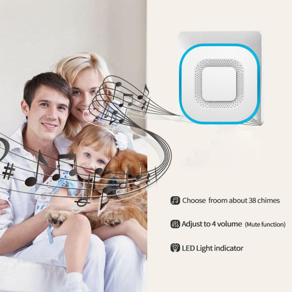 CACAZI V028F Wireless Music Doorbell without Battery, Plug:US Plug(White)
