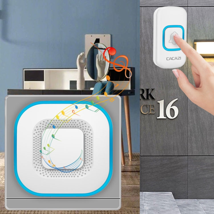 CACAZI V028F Wireless Music Doorbell without Battery, Plug:EU Plug(White)
