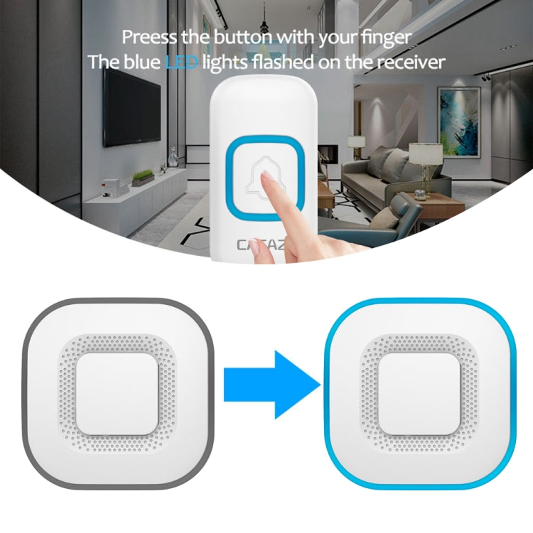 CACAZI V028F Wireless Music Doorbell without Battery, Plug:EU Plug(White)