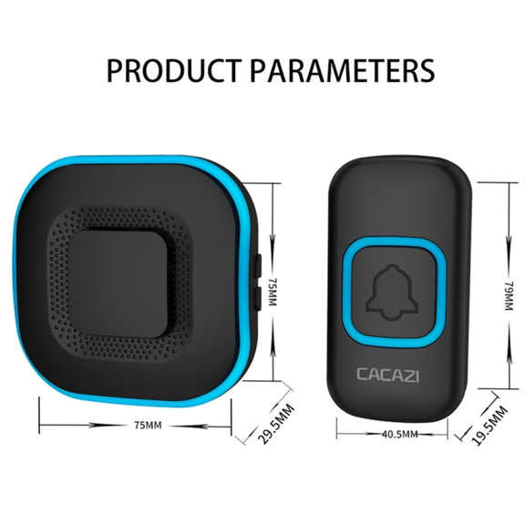 CACAZI V028F Wireless Music Doorbell without Battery, Plug:UK Plug(White)