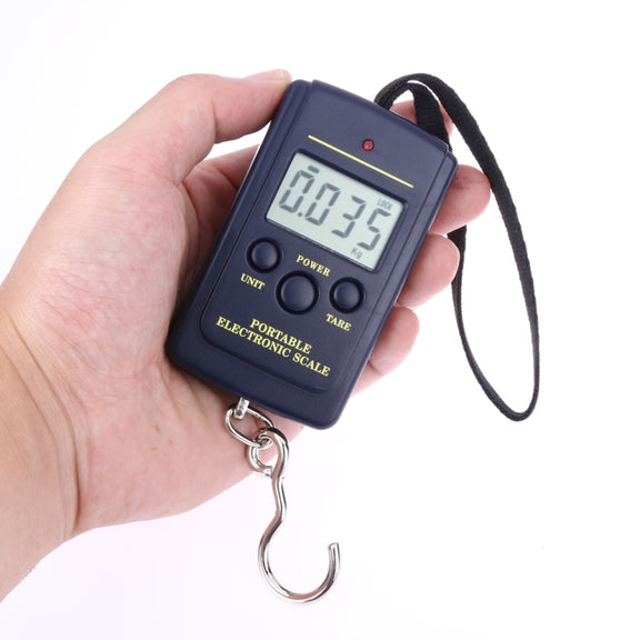 10g Mini Digital Fishing Scale Travel Weighting Steelyard Hanging Electronic Hook Scale Kitchen Weight Tool, Capacity:40kg with backlight