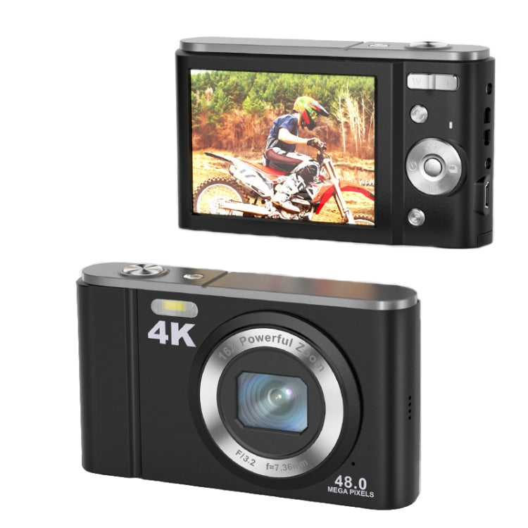 DC303A 2.8-Inch 4K 16X Zoom HD Digital Camera Mini Children Photography Camera EU Plug(Black)