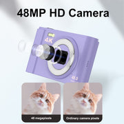 DC303A 2.8-Inch 4K 16X Zoom HD Digital Camera Mini Children Photography Camera EU Plug(Black)