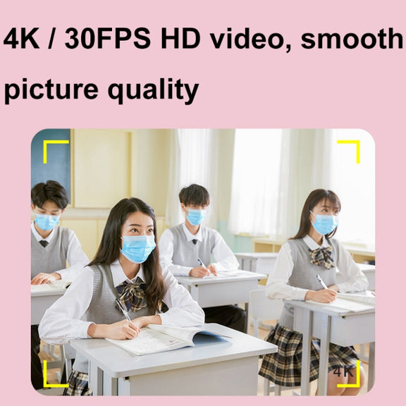 DC303A 2.8-Inch 4K 16X Zoom HD Digital Camera Mini Children Photography Camera EU Plug(Black)