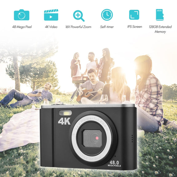 DC303A 2.8-Inch 4K 16X Zoom HD Digital Camera Mini Children Photography Camera AU Plug(Pink)