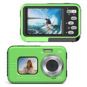 WDC901 3.5m Water-resistant 48MP HD Dual Screen Outdoor Sports Digital Camera UK Plug(Green)