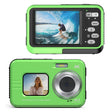 WDC901 3.5m Waterproof 48MP HD Dual Screen Outdoor Sports Digital Camera EU Plug(Green) - Children Cameras by PMC TechLife | Online Shopping South Africa | PMC TechLife | Buy Now Pay Later Mobicred