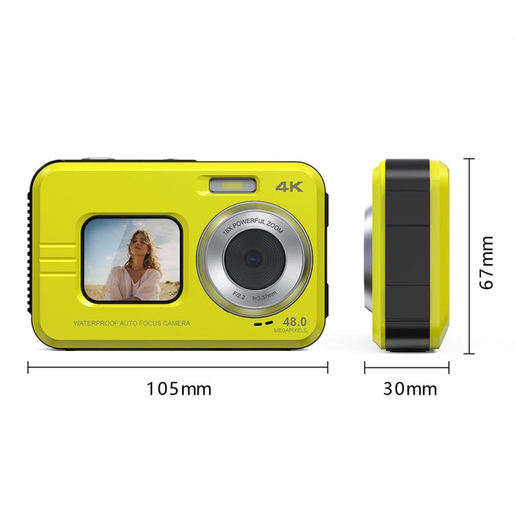 WDC901 3.5m Water-resistant 48MP HD Dual Screen Outdoor Sports Digital Camera US Plug(Green)