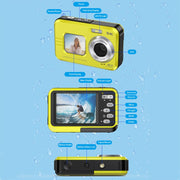 WDC901 3.5m Water-resistant 48MP HD Dual Screen Outdoor Sports Digital Camera EU Plug(Green)