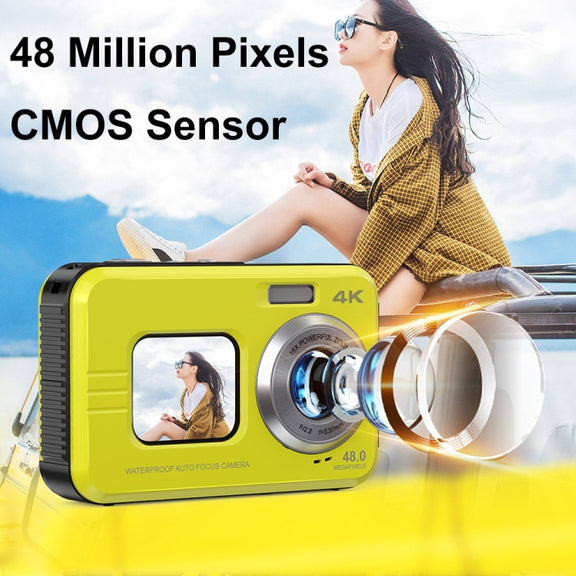 WDC901 3.5m Water-resistant 48MP HD Dual Screen Outdoor Sports Digital Camera AU Plug(Green)