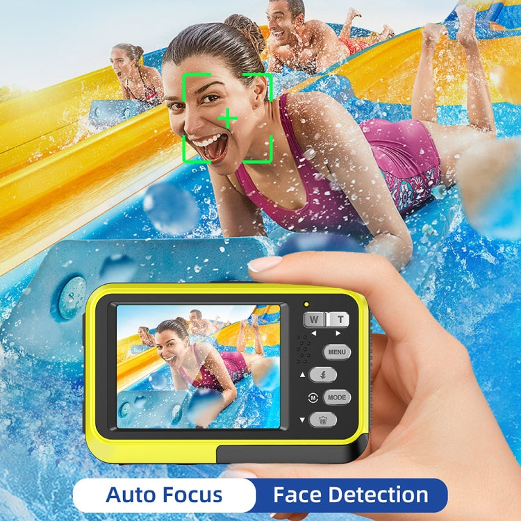 WDC901 3.5m Water-resistant 48MP HD Dual Screen Outdoor Sports Digital Camera EU Plug(Yellow)
