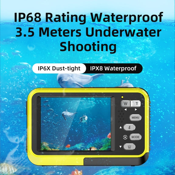 WDC901 3.5m Water-resistant 48MP HD Dual Screen Outdoor Sports Digital Camera US Plug(Black)