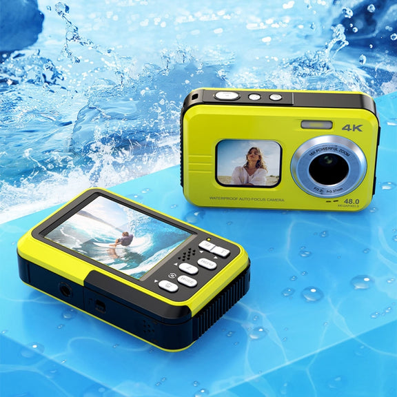 WDC901 3.5m Water-resistant 48MP HD Dual Screen Outdoor Sports Digital Camera US Plug(Black)